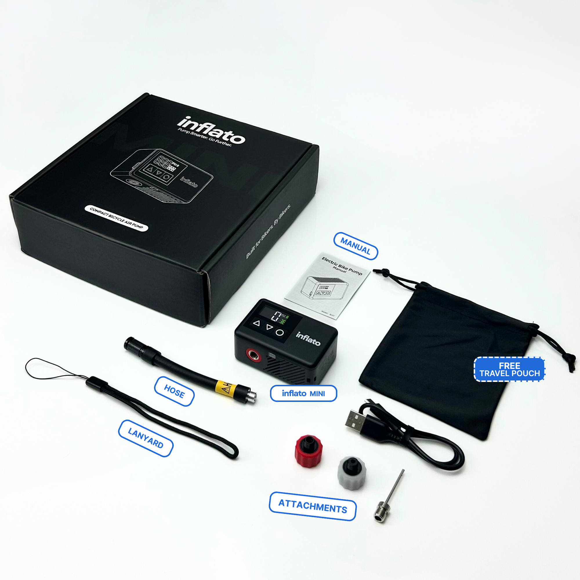 Inflato Mini™ | Compact Bicycle Air Pump